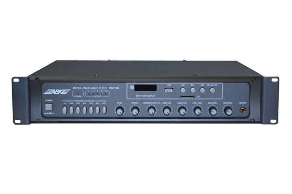 PA2106 60W  6 Zones Mixing Amplifier with SD/USB/FM