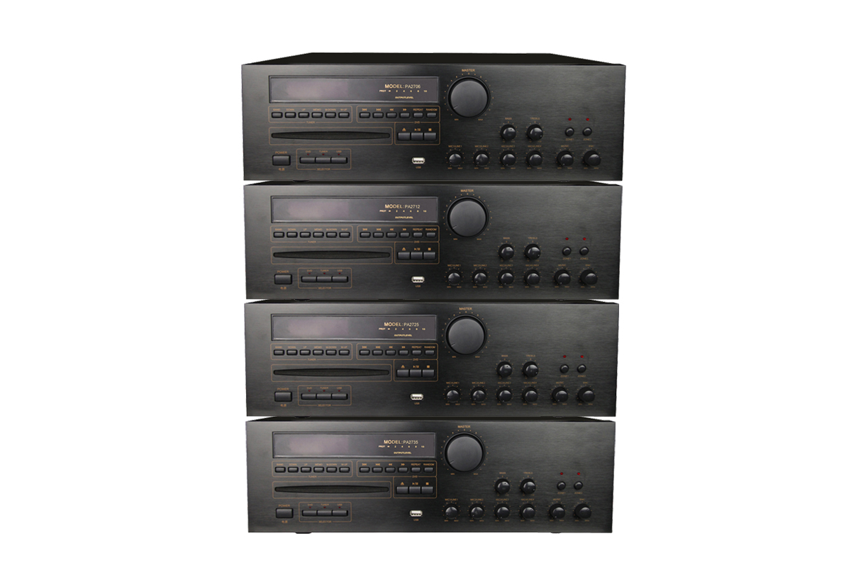 PA27 Series 60W~350W 2 Zones All in one Amplifer with MP3/Tuner/CD/DVD